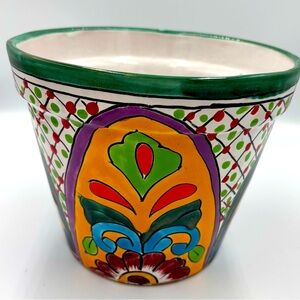 Talevera Planter Handmade In Mexico,Also Slight Larger Size One in Separate Ad